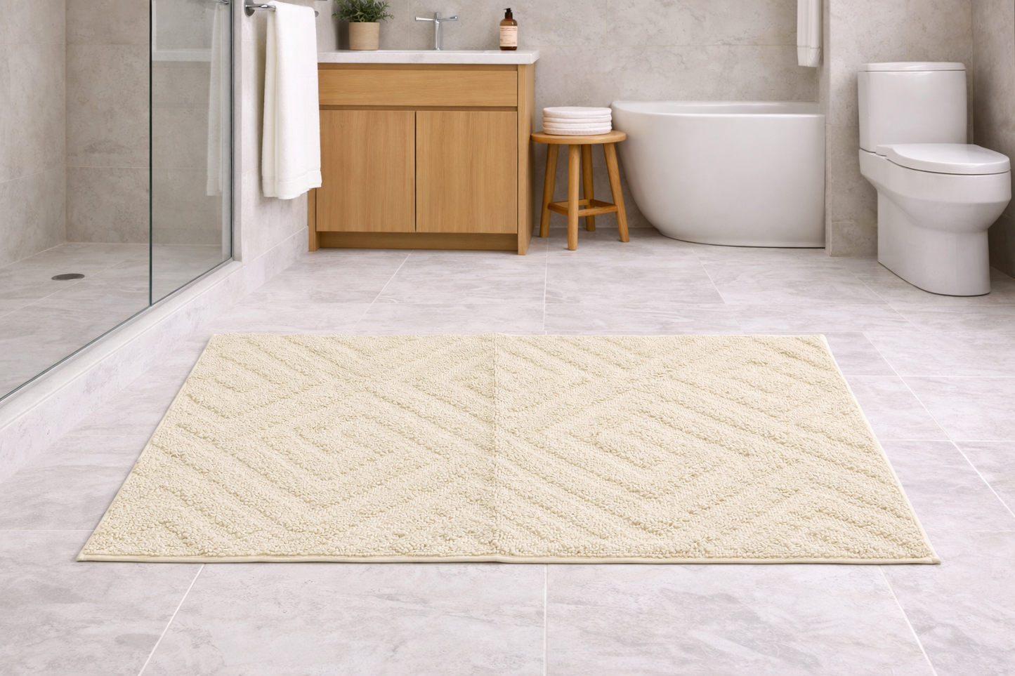 Tappeto Bagno Antiscivolo Geometrico Fancy Home Morbido e Super Assorbente
