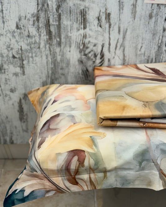 Copripiumino matrimoniale Solin in raso di puro cotone