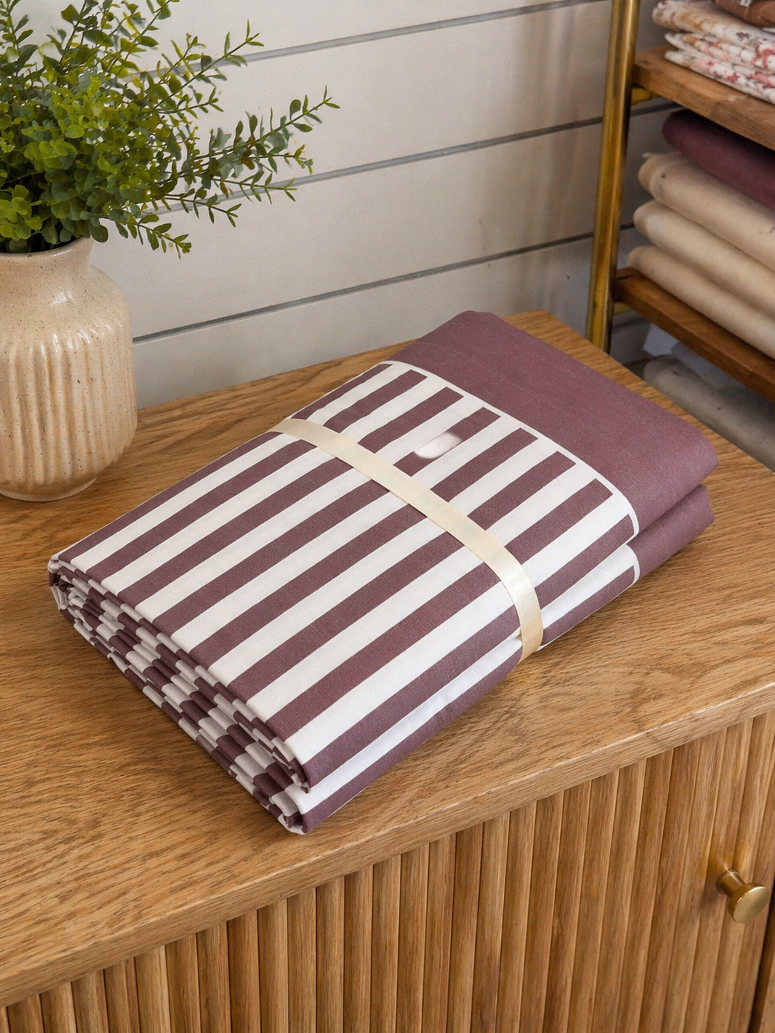 Completo Lenzuola in Percalle di Cotone 100% Disegno Righe