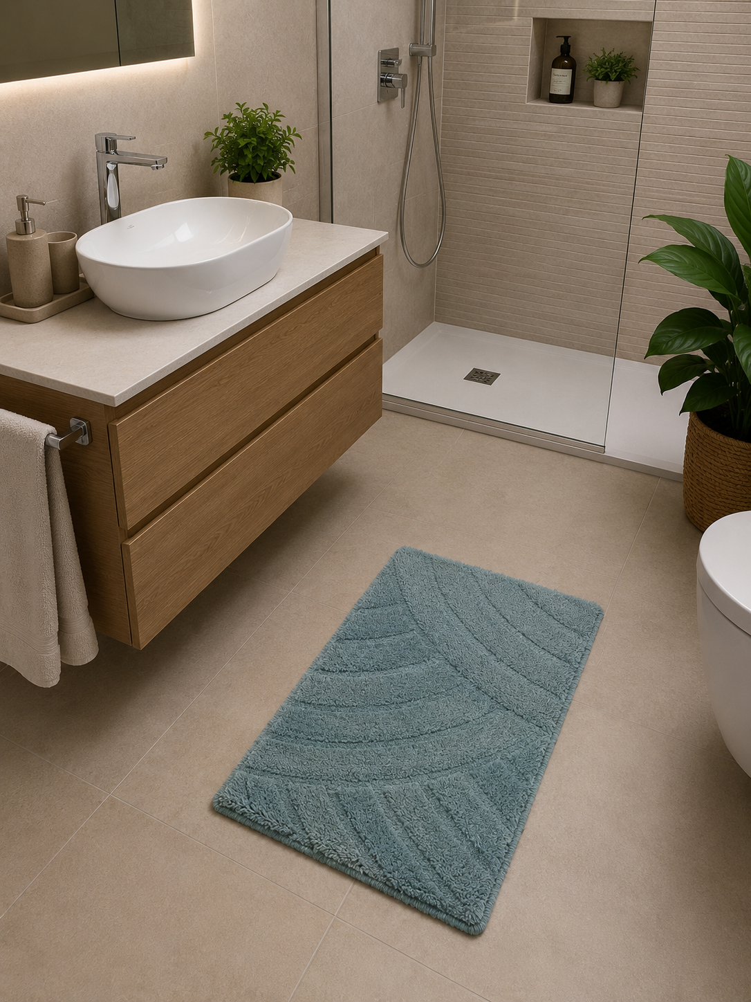 Tappeto Bagno Sobel Zen 50x80 100% Cotone Disegnato in Italia