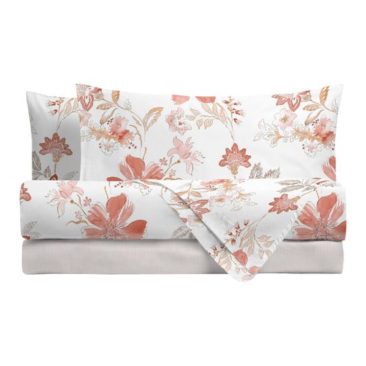 Completo Lenzuola Matrimoniale Di Maestro Amal in Cotone - Fantasia Floreale