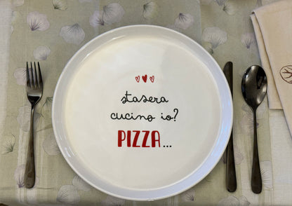 Piatto Pizza in Ceramica ø 30cm con Frasi Divertenti