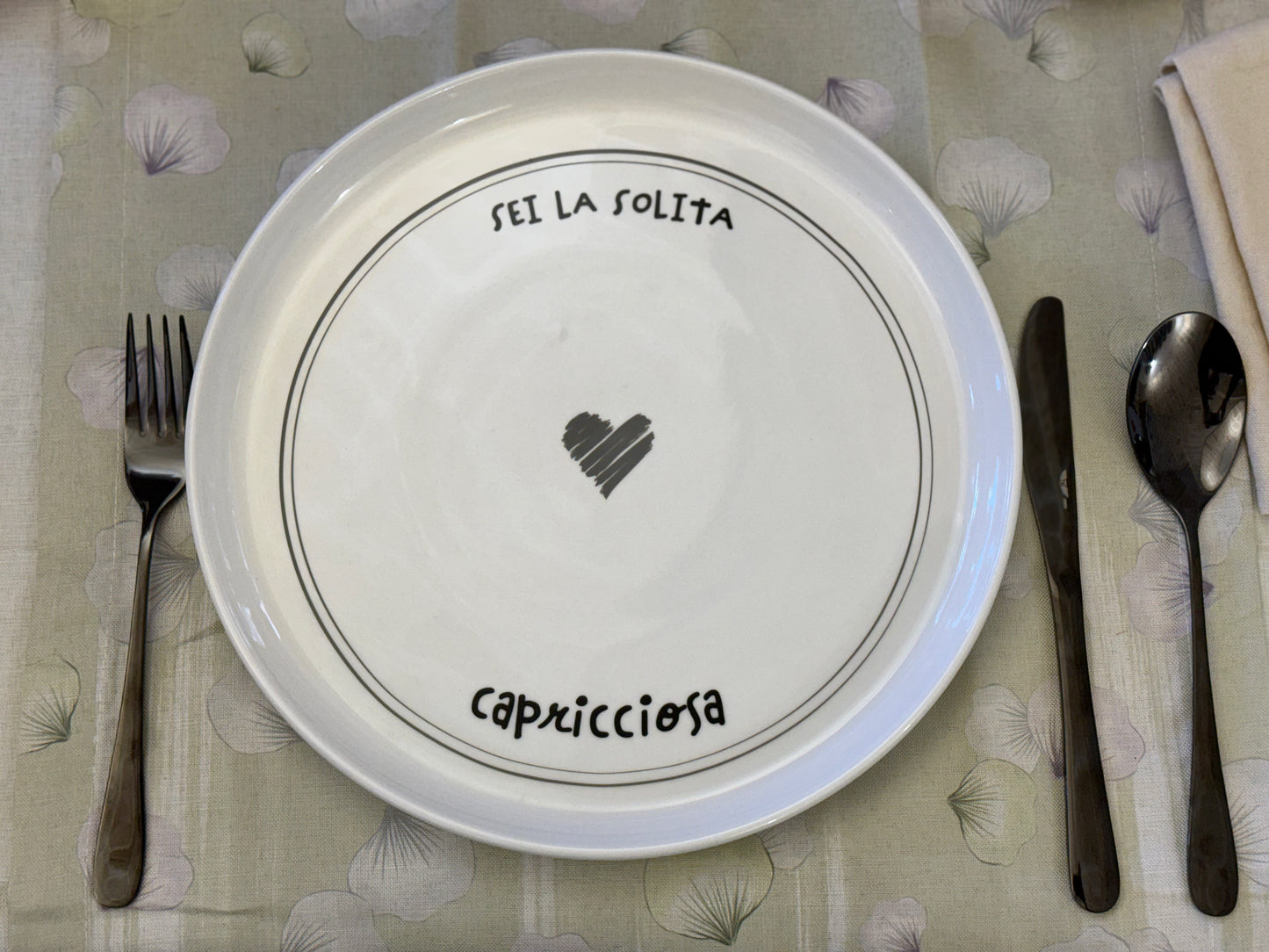 Piatto Pizza in Ceramica ø 30cm con Frasi Divertenti