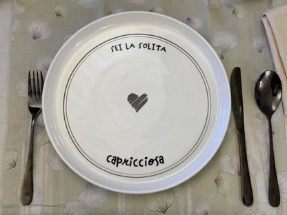 Piatto Pizza in Ceramica ø 30cm con Frasi Divertenti