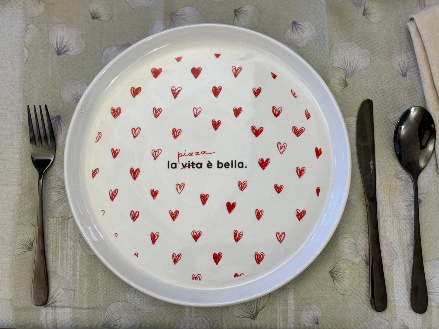 Piatto Pizza in Ceramica ø 30cm con Frasi Divertenti