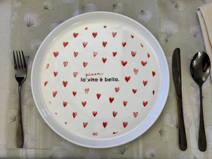 Piatto Pizza in Ceramica ø 30cm con Frasi Divertenti