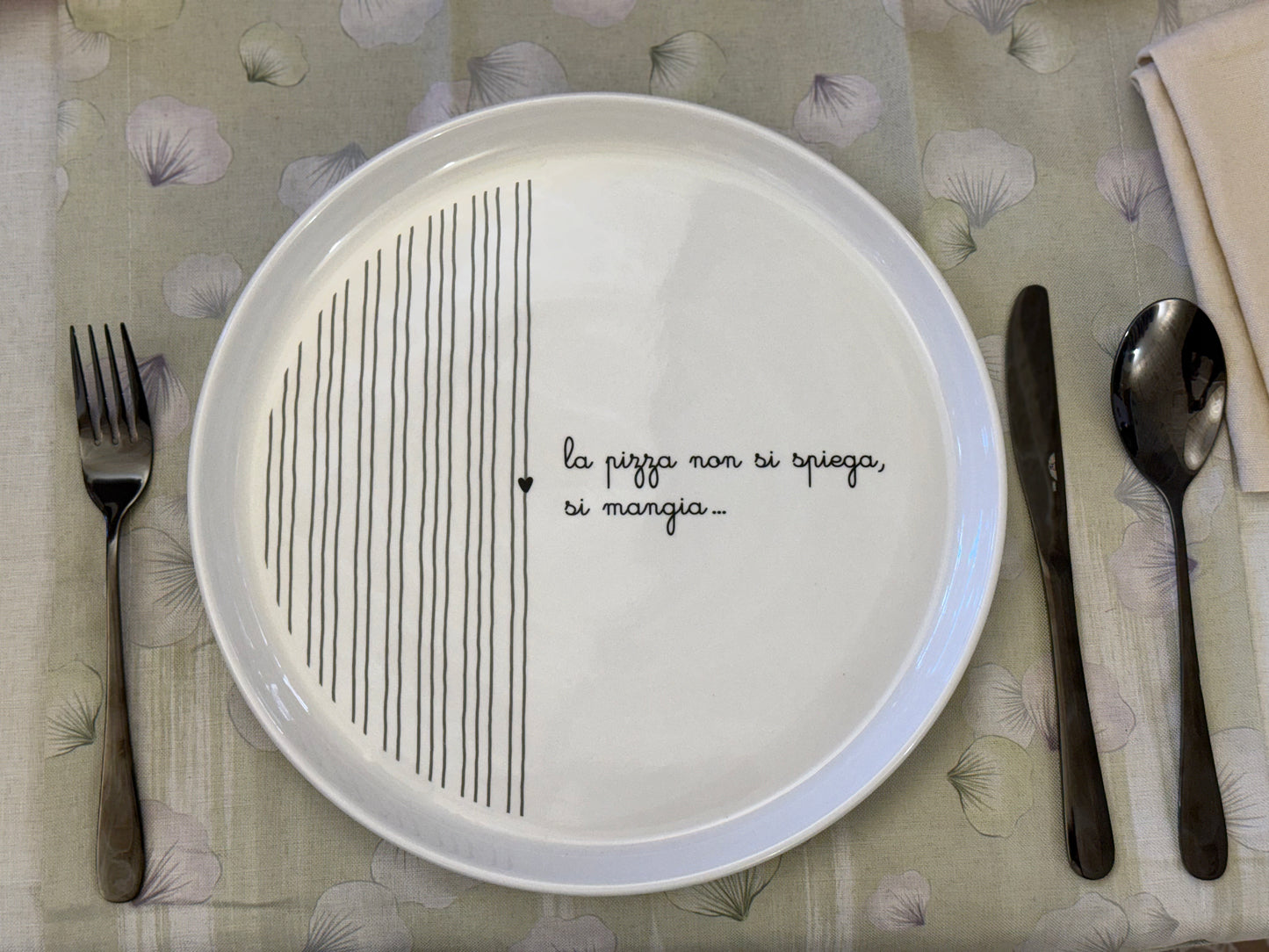 Piatto Pizza in Ceramica ø 30cm con Frasi Divertenti