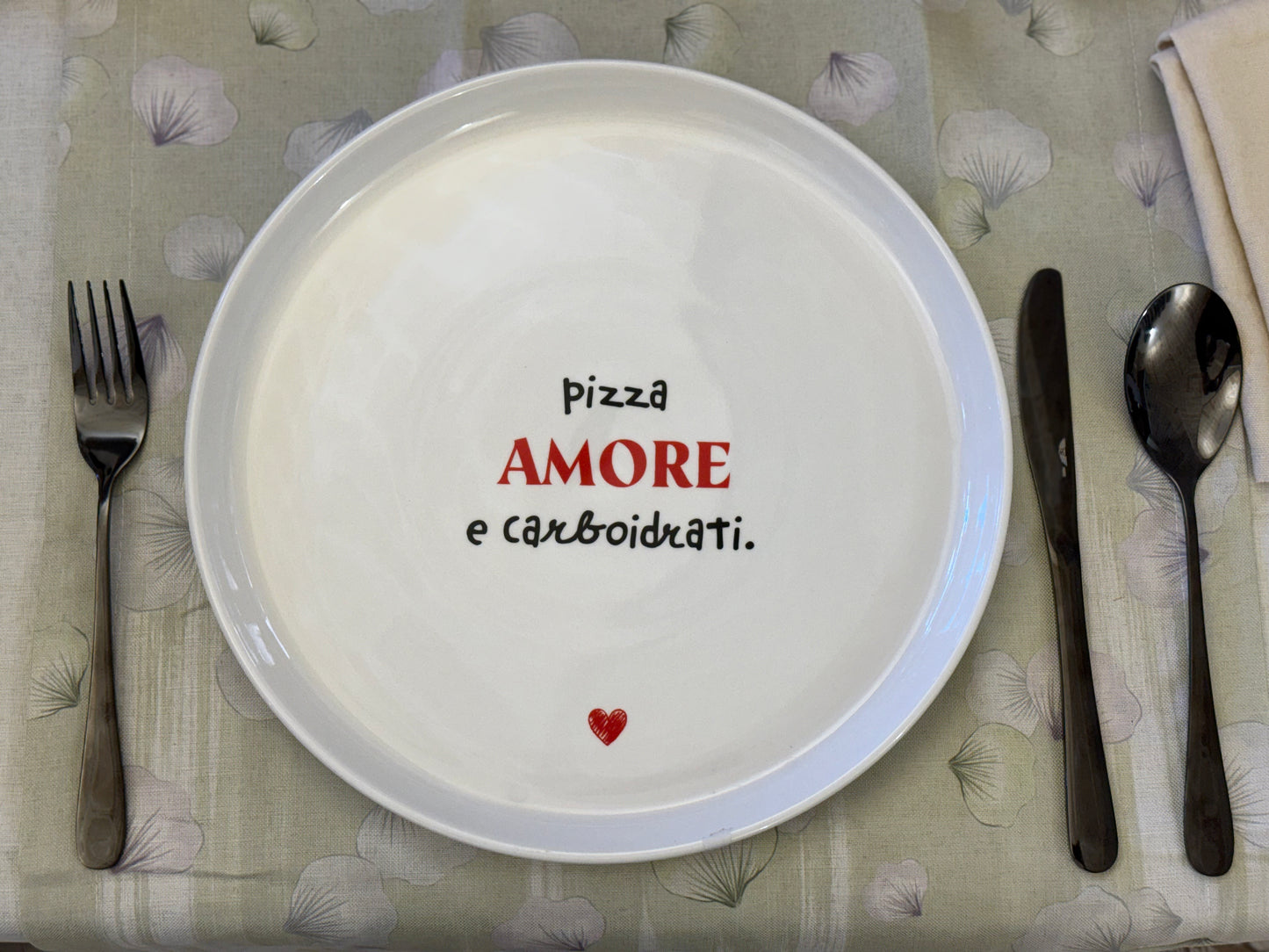 Piatto Pizza in Ceramica ø 30cm con Frasi Divertenti