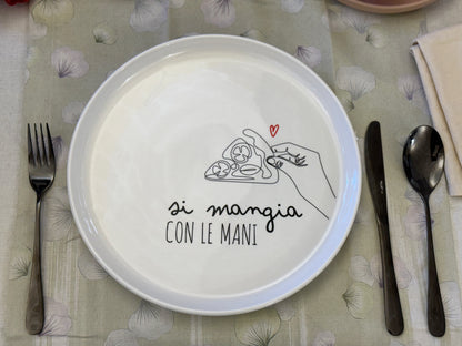 Piatto Pizza in Ceramica ø 30cm con Frasi Divertenti