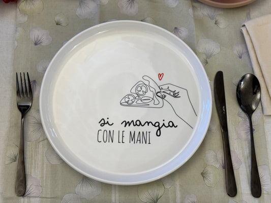 Piatto Pizza in Ceramica ø 30cm con Frasi Divertenti