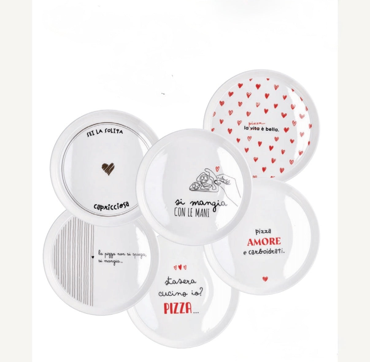 Piatto Pizza in Ceramica ø 30cm con Frasi Divertenti