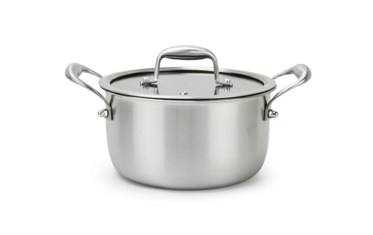 Casseruola Antiaderente H&H Evolution 20 Cm con Coperchio - Acciaio Inox 18/10