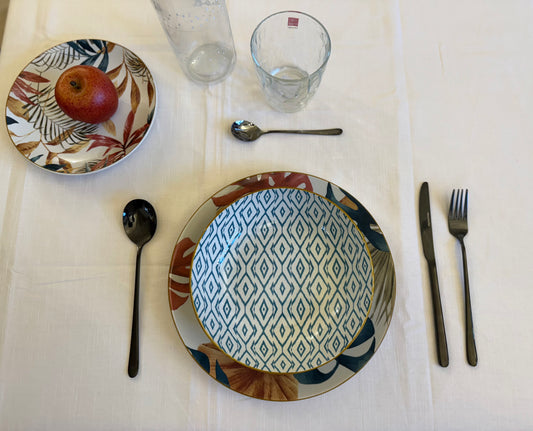 Servizio Piatti 18 Pezzi  Tropical Rosè Tognana Porcellana Multicolor