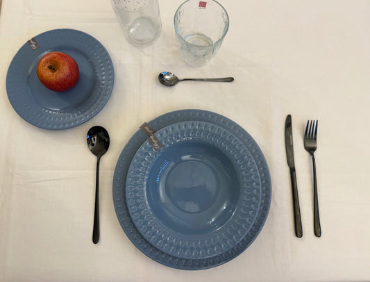 Serzizio Piatti Avio Preziosa Home in Ceramica con Bordo Lavorato 18Pz