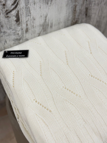 Coperta in Maglia 1100gr con Pon-Pon cm160x210