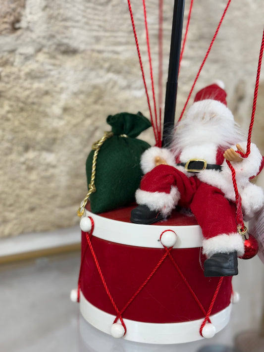Mongolfiera con Babbo Natale in Polietilene, Ferro e Poliestere