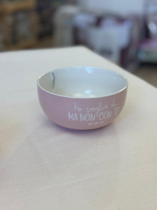 Ciotola in Porcellana 500ml con Frasi ø cm.13x h cm.6.5