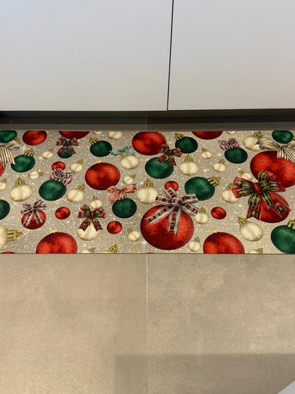 Passatoia Natalizia Xmas a Metraggio-Tappeto Cucina Lavabile Antiscivolo