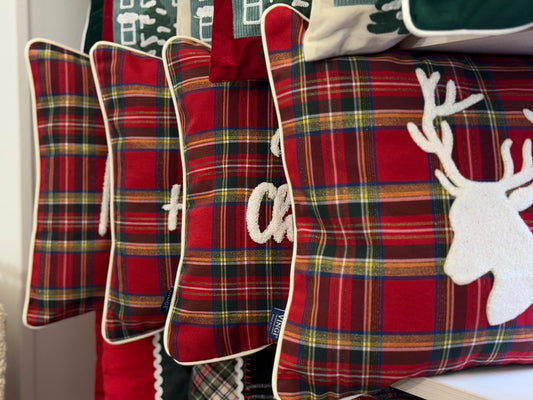 Cuscino Natalizio Scozzese Vingi 45x45 con Imbottitura - Made in Italy