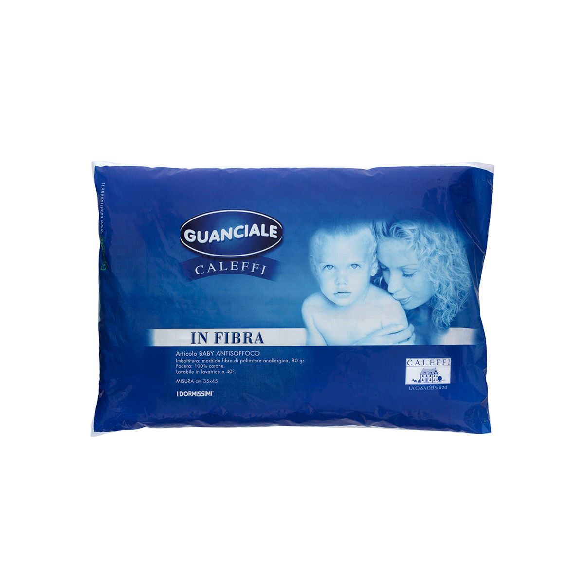 Guanciale Baby Antisoffoco Caleffi in Fibra - Cuscino Anallergico Neonato 35x45