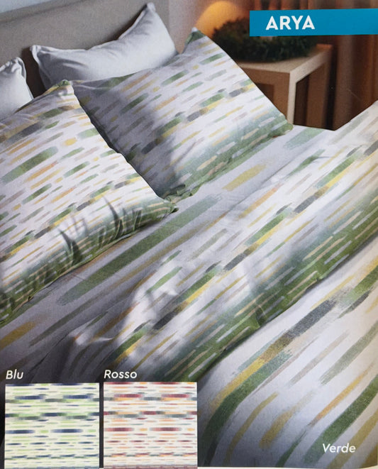 Completo Lenzuola Flanella Matrimoniale Biancaluna Tramonti - 100% Cotone Caldo I Vari Colori