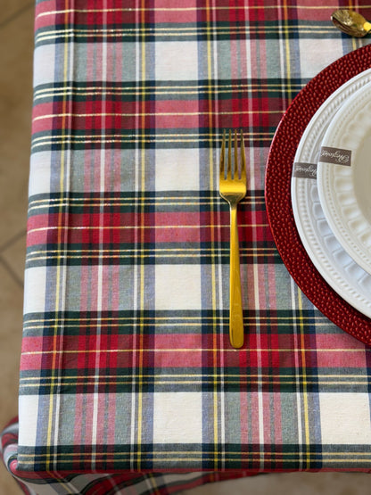 Tovaglia Scozzese Natalizia Lurex Zambaiti - Made in Italy