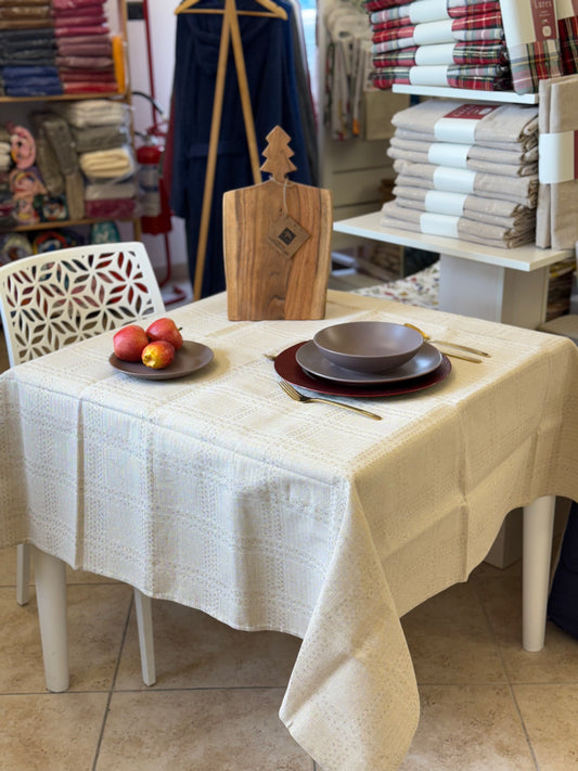 Tovaglia Jacquard Gold Zambaiti - Beige con Fili Dorati Made in Italy