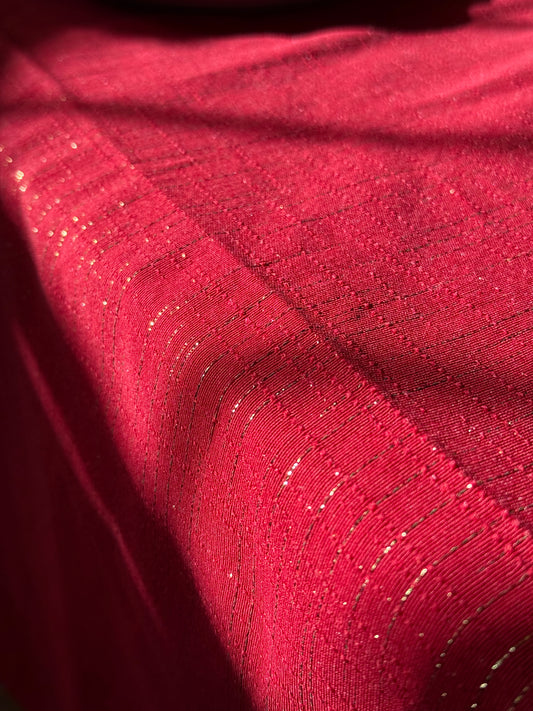 Tovaglia Jacquard Lurex Rossa Zambaiti - Elegante e Made in Italy