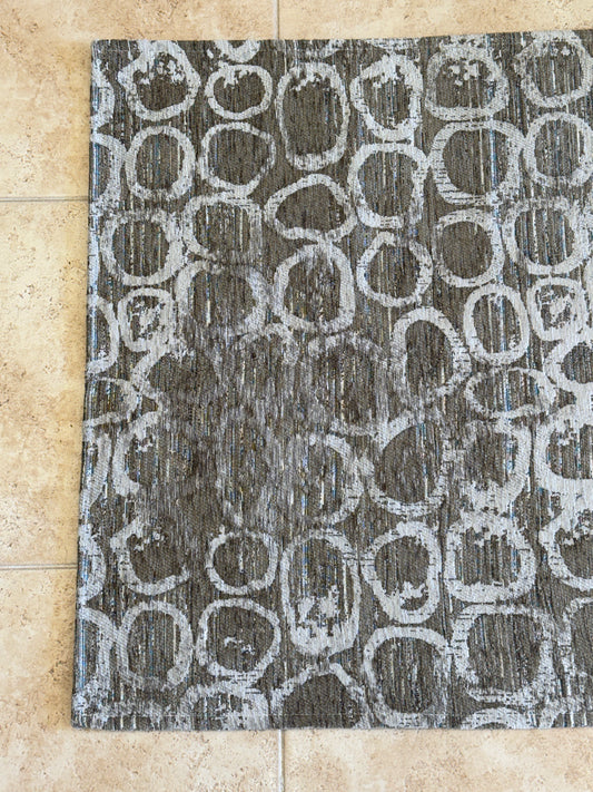 Tappeto Arredo in Ciniglia Anelli 80x150 - Base Antiscivolo - Made in Italy