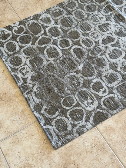 Tappeto Arredo in Ciniglia Anelli 80x150 - Base Antiscivolo - Made in Italy