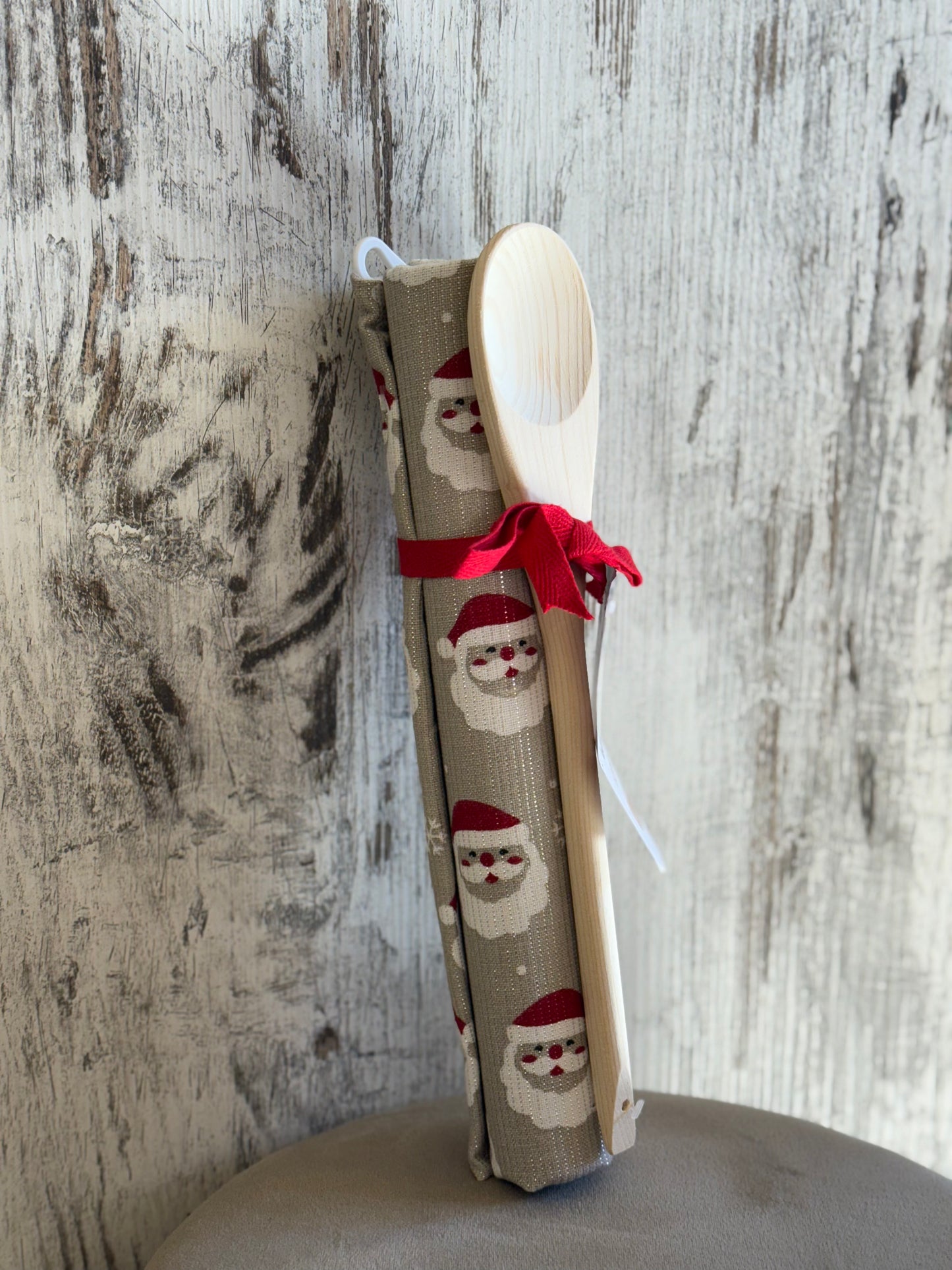 Strofinaccio Natalizio con Cucchiaio in Legno - 40x70 cm | CharmeCasa