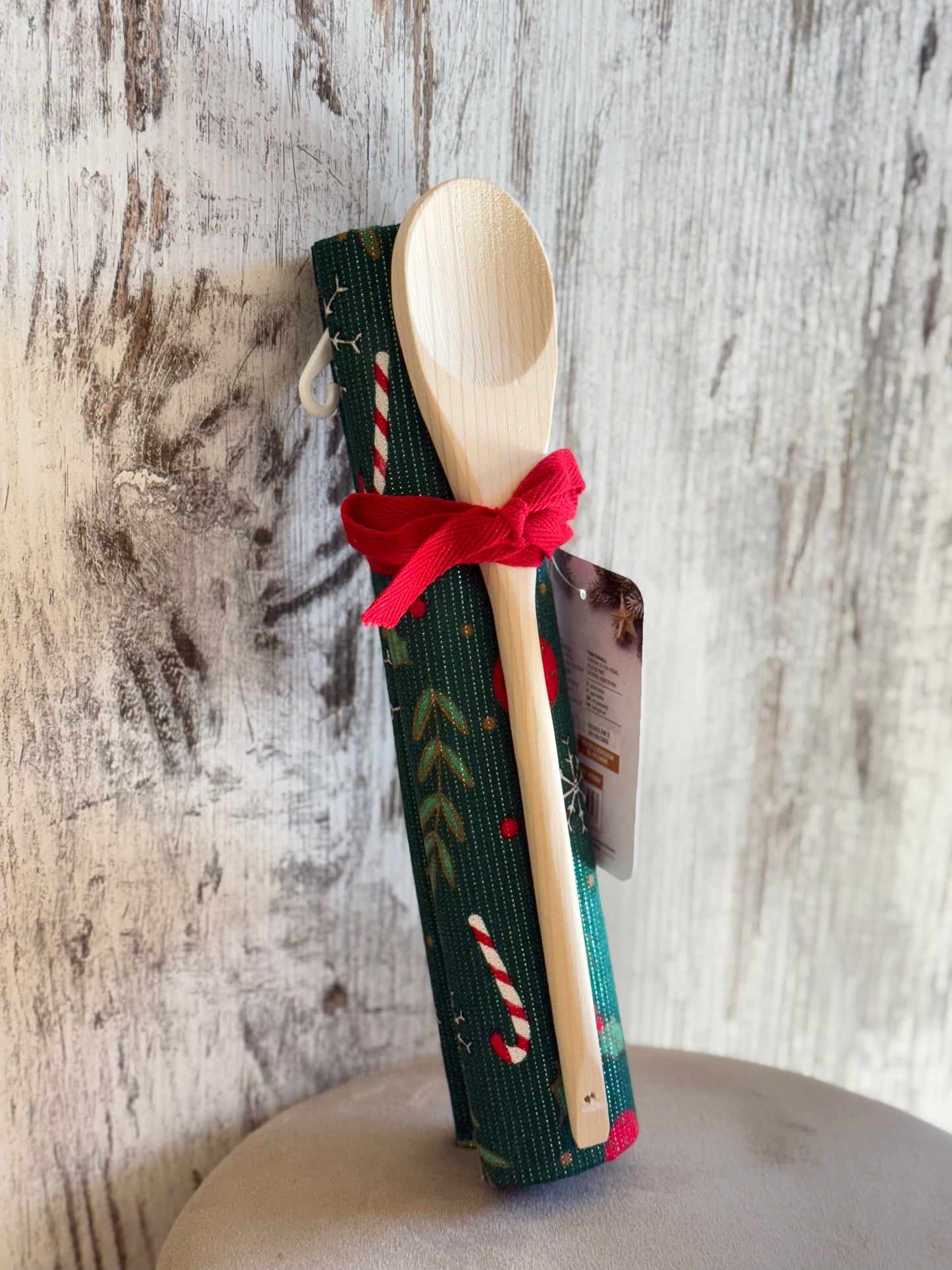 Strofinaccio Natalizio con Cucchiaio in Legno - 40x70 cm | CharmeCasa