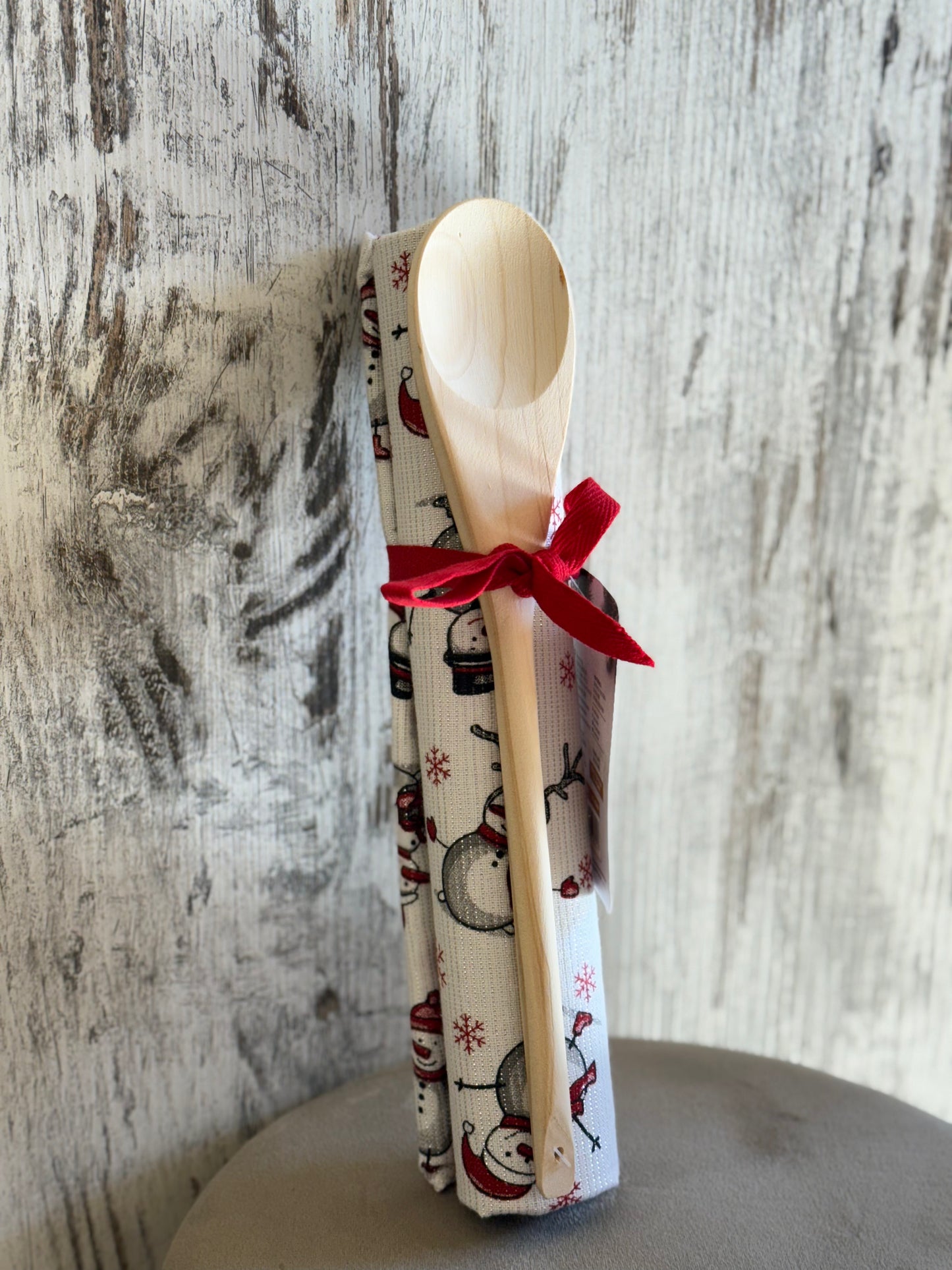 Strofinaccio Natalizio con Cucchiaio in Legno - 40x70 cm | CharmeCasa