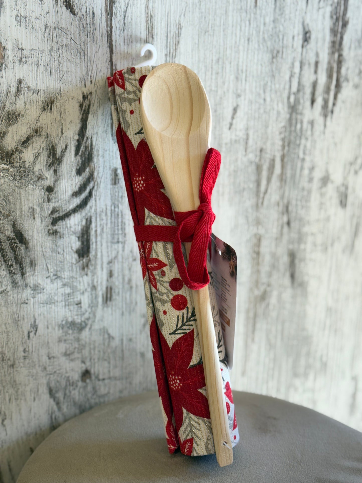 Strofinaccio Natalizio con Cucchiaio in Legno - 40x70 cm | CharmeCasa