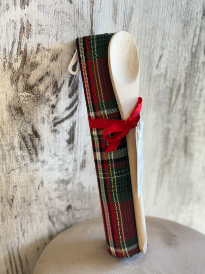 Strofinaccio Natalizio con Cucchiaio in Legno - 40x70 cm | CharmeCasa