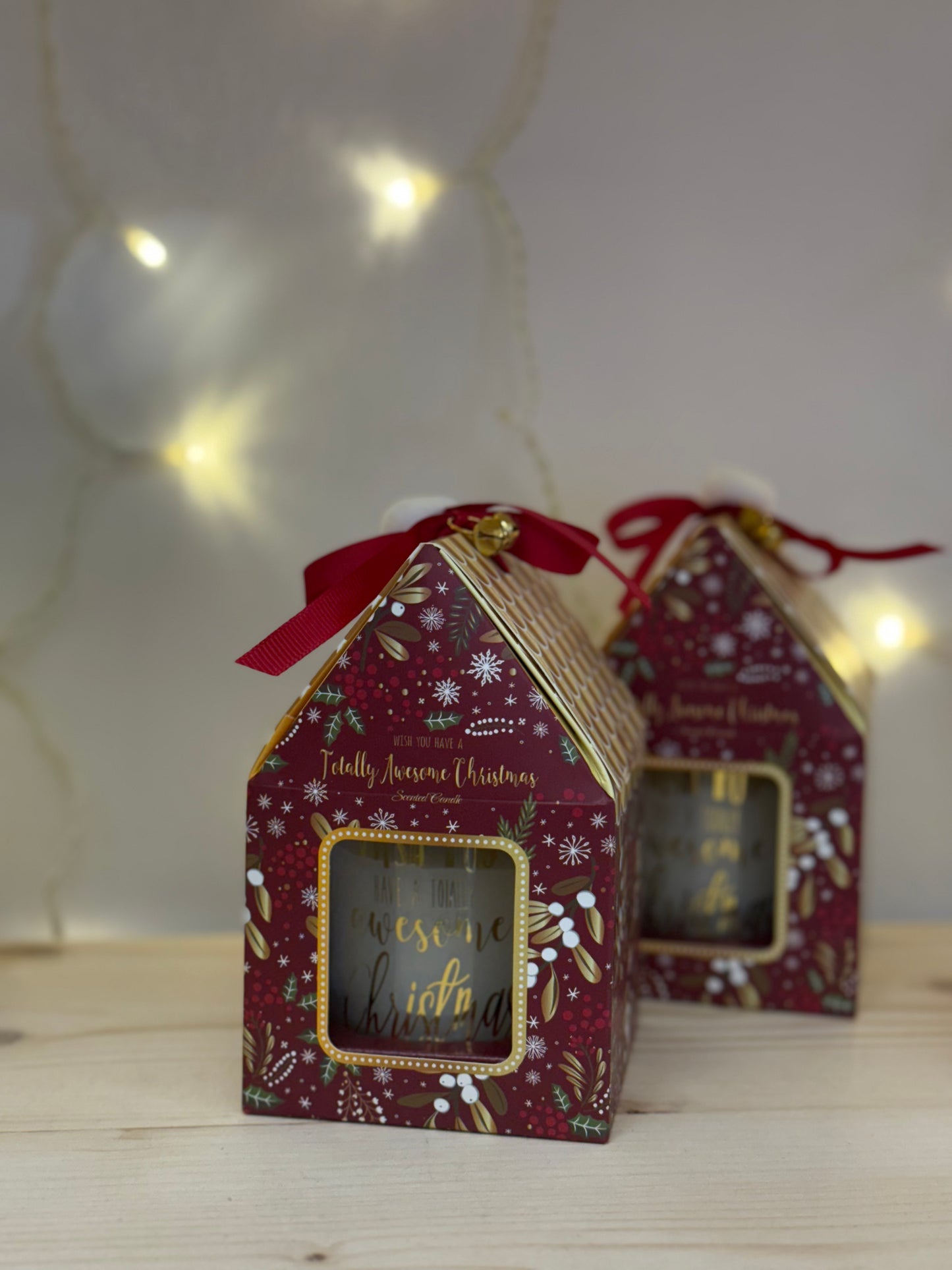 Candela Natalizia in Vetro con Casetta - Vaniglia (20 ore)