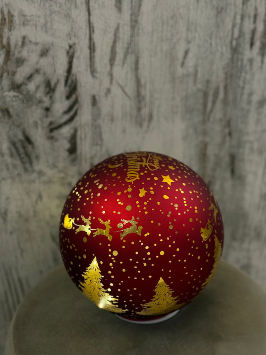 Sfera Luminosa Rotante in Vetro Soffiato ø18cm | Led Luce Calda