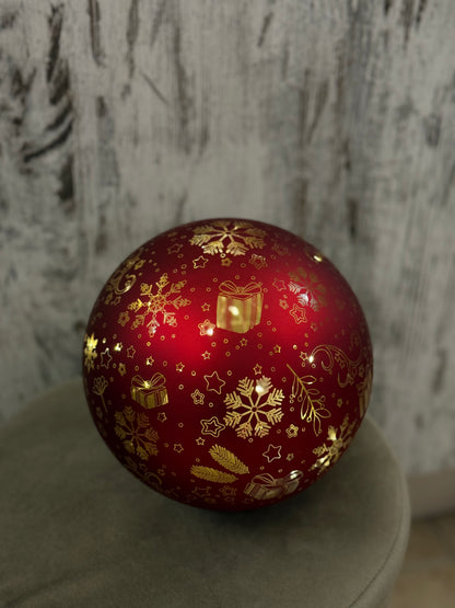 Sfera Luminosa Rotante in Vetro Soffiato ø18cm | Led Luce Calda