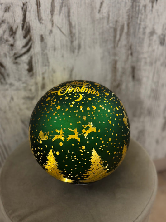 Sfera Luminosa Rotante in Vetro Soffiato ø18cm | Led Luce Calda