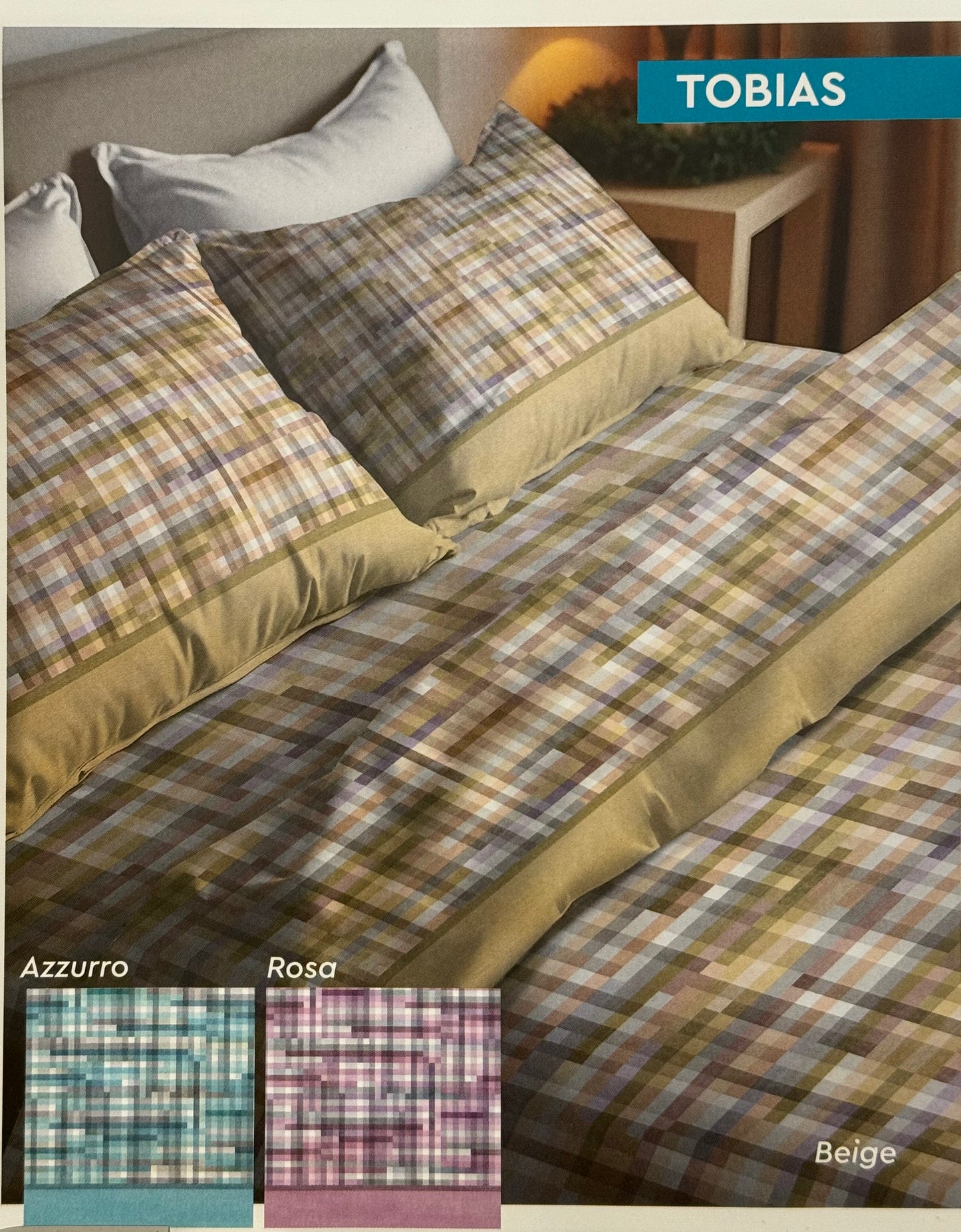 Completo Lenzuola Matrimoniale in Flanella Biancaluna Tobias