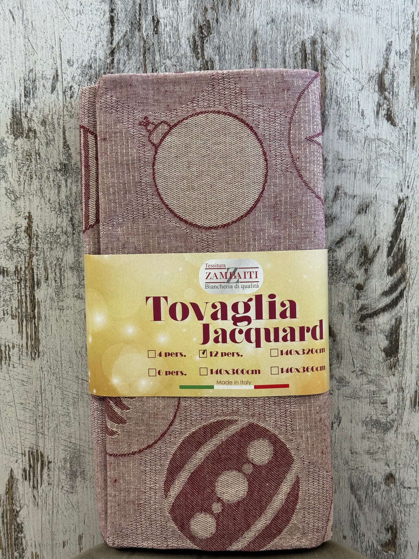 Tovaglia Jacquard Lurex  Natalizia Tessitura Zambaiti x 12 140x240
