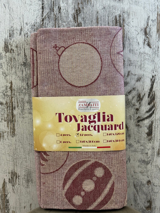 Tovaglia Jacquard Lurex  Natalizia Tessitura Zambaiti x 12 140x240