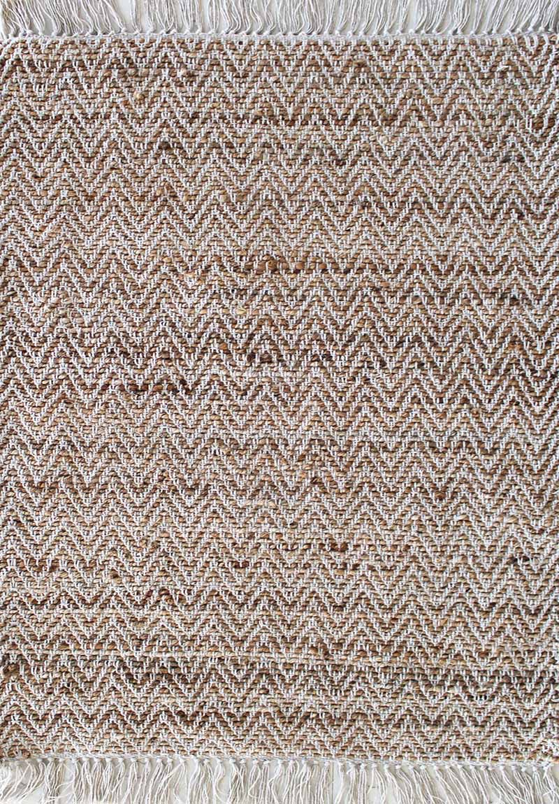 Tappeto in Juta e Cotone Naturale a Spina di Pesce 80x150-Intrecciato a Mano I Juta 183