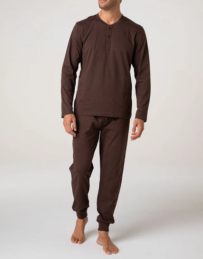 Pigiama Uomo Lovable in Cotone Jersey | Cioccolato