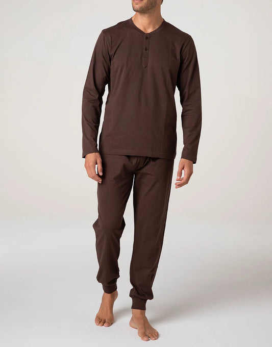 Pigiama Uomo Lovable in Cotone Jersey | Cioccolato