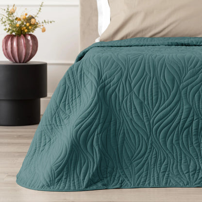 Trapuntino Matrimoniale Ricamato Keya Linea Oro 260x260 cm