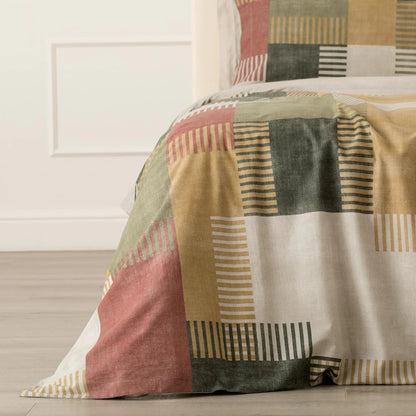 Parure Copripiumino Matrimoniale Parker Riviera in Cotone – Fantasia Geometrica Patchwork