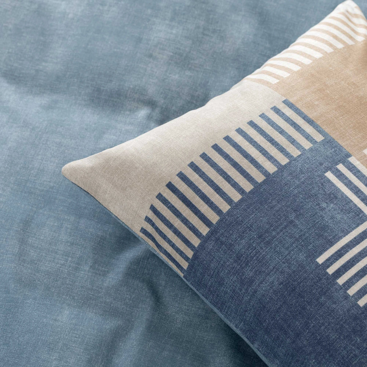 Parure Copripiumino Matrimoniale Parker Riviera in Cotone – Fantasia Geometrica Patchwork