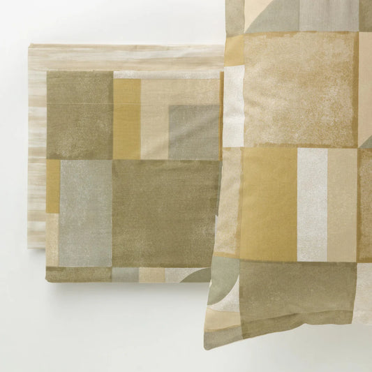Completo Lenzuola Singolo Linea Oro Rogers in Cotone 100% | Fantasia Geometrica