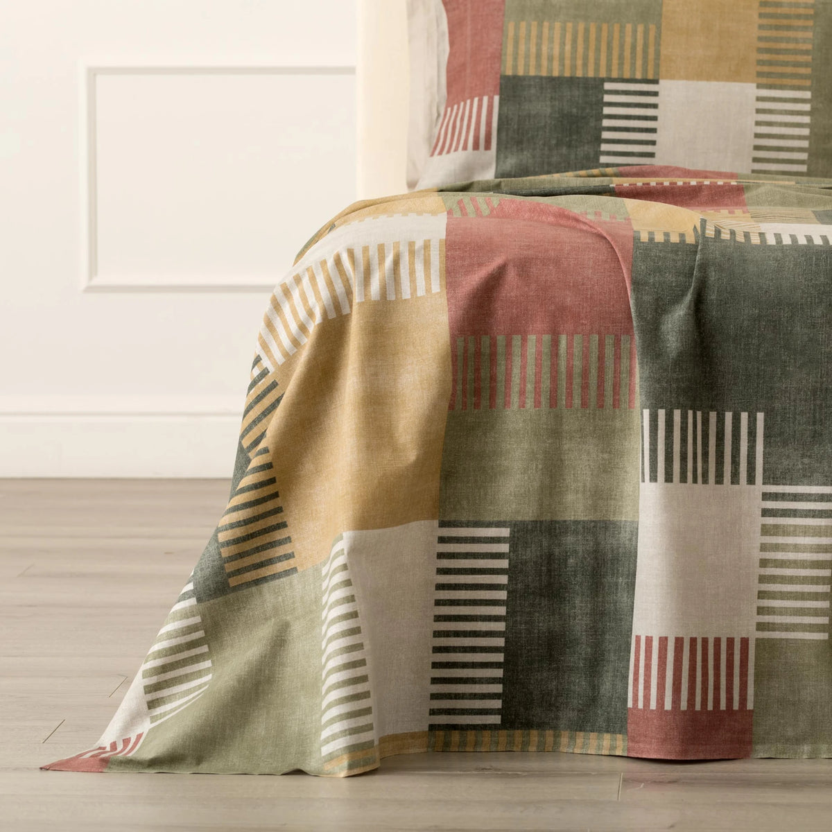 Completo Lenzuola Matrimoniale Parker in 100% Cotone Fantasia Geometrica – Carillo